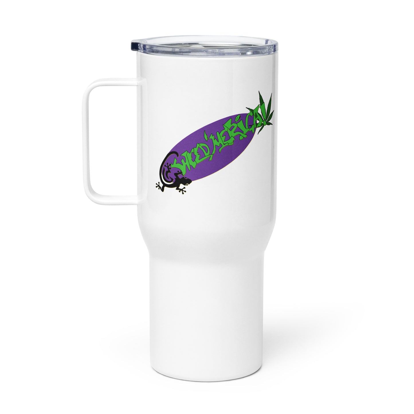 Travel mug with a handle